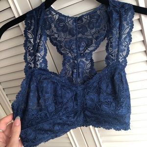 navy blue lace bralette